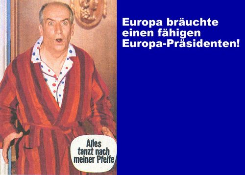 Cartoon: präsident (medium) by Andreas Prüstel tagged eu,europa,brexit,präsidentschaft,krise,luis,de,funes,cartoon,karikatur,collage,andreas,pruestel,eu,europa,brexit,präsidentschaft,krise,luis,de,funes,cartoon,karikatur,collage,andreas,pruestel