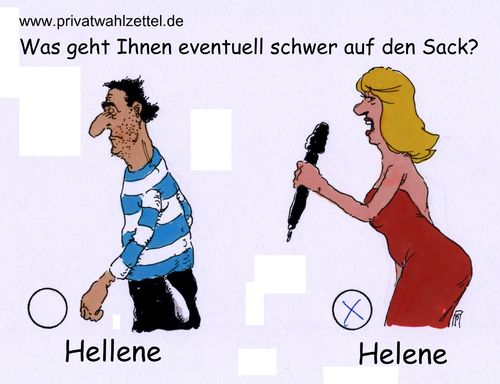 Cartoon: privatwahl (medium) by Andreas Prüstel tagged echo,preisverleihung,helene,fischer,grieche,hellene,wahl,cartoon,karikatur,andreas,pruestel,echo,preisverleihung,helene,fischer,grieche,hellene,wahl,cartoon,karikatur,andreas,pruestel