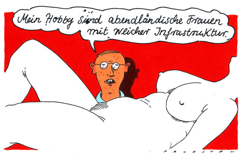 Cartoon: pubertant (medium) by Andreas Prüstel tagged pubertät,jungs,hobby,frauen,pubertät,jungs,hobby,frauen