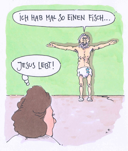 Cartoon: quicklebendig (medium) by Andreas Prüstel tagged jesus,inkontinenz,glaube,inkontinenzwindel,alter,pflegeheim,jesus,inkontinenz,glaube,inkontinenzwindel,alter,pflegeheim