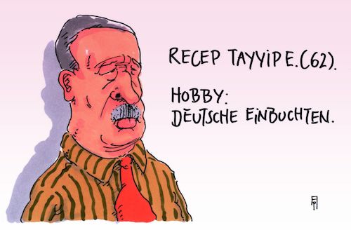 Cartoon: recep (medium) by Andreas Prüstel tagged türkei,erdogan,verhaftungen,deutsche,staatsbürger,cartoon,karikatur,andreas,pruestel,türkei,erdogan,verhaftungen,deutsche,staatsbürger,cartoon,karikatur,andreas,pruestel