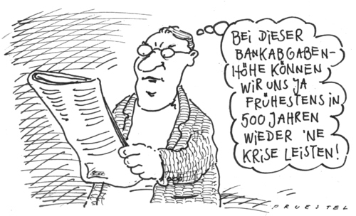 Cartoon: rechnung (medium) by Andreas Prüstel tagged bankenabgabe,bankenabgabe,bank,banken,finanzen,geld