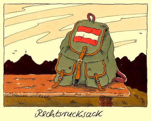 Cartoon: rechtsruck (medium) by Andreas Prüstel tagged österreich,nationalratswahl,rechtsruck,fpö,övp,rucksack,cartoon,karikatur,andreas,pruestel,österreich,nationalratswahl,rechtsruck,fpö,övp,rucksack,cartoon,karikatur,andreas,pruestel