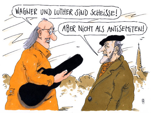 Cartoon: reformationstag (medium) by Andreas Prüstel tagged reformation,reformationstag,luther,richard,wagner,antisemitismus,cartoon,karikatur,andreas,pruestel,reformation,reformationstag,luther,richard,wagner,antisemitismus,cartoon,karikatur,andreas,pruestel