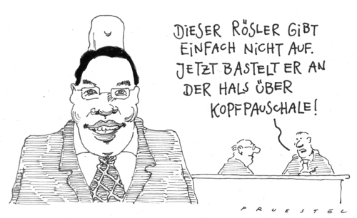 Cartoon: reformwahn (medium) by Andreas Prüstel tagged gesundheitsreform,gesundheitsminister,rösler,kopfpauschale,gesundheitsreform,gesundheitsminister,rösler,kopfpauschale,gesundheit