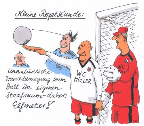 Cartoon: regelkunde (medium) by Andreas Prüstel tagged fußball,regelwerk,regelkunde,strafstoss,elfmeter,handspiel,hitlergruß,fußball,regelwerk,regelkunde,strafstoss,elfmeter,handspiel,hitlergruß