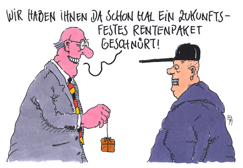 Cartoon: rentenzukunft (medium) by Andreas Prüstel tagged rente,bunderegierung,rentenpaket,junge,generation,cartoon,karikatur,andreas,pruestel,rente,bunderegierung,rentenpaket,junge,generation,cartoon,karikatur,andreas,pruestel