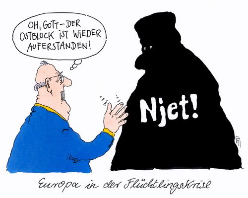 Cartoon: retro-ostblock (medium) by Andreas Prüstel tagged flüchtlinge,flüchtlingsaufnahme,eu,europa,osteuropa,uneinigkeit,cartoon,karikatur,andreas,pruestel,flüchtlinge,flüchtlingsaufnahme,eu,europa,osteuropa,uneinigkeit,cartoon,karikatur,andreas,pruestel