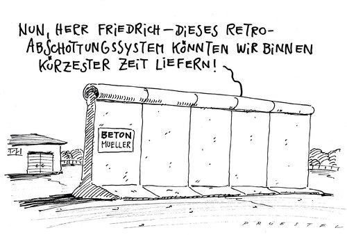 Cartoon: retro (medium) by Andreas Prüstel tagged innenminister,friedrich,csu,flüchtlinge,tunesien,grenzkontrolle,innenminister,flüchtlinge,tunesien,grenzkontrolle