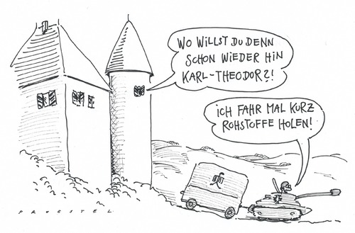 Cartoon: rohstoffe (medium) by Andreas Prüstel tagged guttenberg,militäreinsätze,wirtschaftsinteressen,rohstoffe,guttenberg,wirtschaftsinteressen,rohstoffe,militär,bundeswerh,soldatne