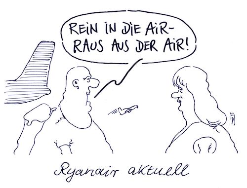 Cartoon: ryanair (medium) by Andreas Prüstel tagged ryanair,streiks,europa,urlaub,flugausfälle,cartoon,karikatur,andreas,pruestel,ryanair,streiks,europa,urlaub,flugausfälle,cartoon,karikatur,andreas,pruestel