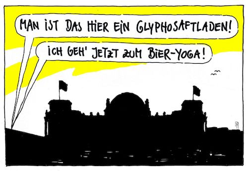 Cartoon: saftladen (medium) by Andreas Prüstel tagged agrarminister,schmidt,glyphosat,eu,deutschland,kanzleramt,reichstag,bundestag,bieryoga,cartoon,karikatur,andreas,pruestel,agrarminister,schmidt,glyphosat,eu,deutschland,kanzleramt,reichstag,bundestag,bieryoga,cartoon,karikatur,andreas,pruestel