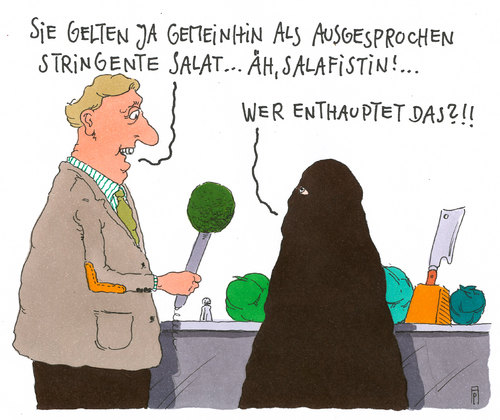 Cartoon: salafistin (medium) by Andreas Prüstel tagged salafisten,salafistin,is,islamisten,terror,enthauptungen,syrien,irak,stringent,salat,cartoon,karikatur,andreas,pruestel,salafisten,salafistin,is,islamisten,terror,enthauptungen,syrien,irak,stringent,salat,cartoon,karikatur,andreas,pruestel