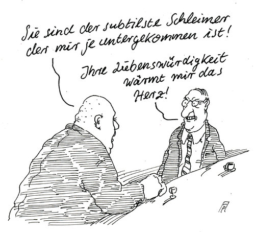 Cartoon: schleimer (medium) by Andreas Prüstel tagged schleimen,schleimer,anbiedern,subtil,cartoon,karikatur,andreas,pruestel,schleimen,schleimer,anbiedern,subtil,cartoon,karikatur,andreas,pruestel