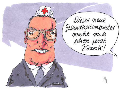 Cartoon: schon jetzt (medium) by Andreas Prüstel tagged gesundheitsminister,jens,spahn,armut,hartzvier,zweiklassenmedizin,cartoon,karikatur,andreas,pruestel,gesundheitsminister,jens,spahn,armut,hartzvier,zweiklassenmedizin,cartoon,karikatur,andreas,pruestel