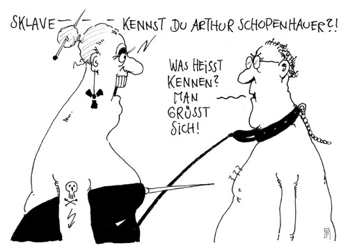 Cartoon: schopenhauer (medium) by Andreas Prüstel tagged sm,domina,sklave,peitsche,schopenhauer,philosoph,cartoon,karikatur,andreas,pruestel,sm,domina,sklave,peitsche,schopenhauer,philosoph,cartoon,karikatur,andreas,pruestel