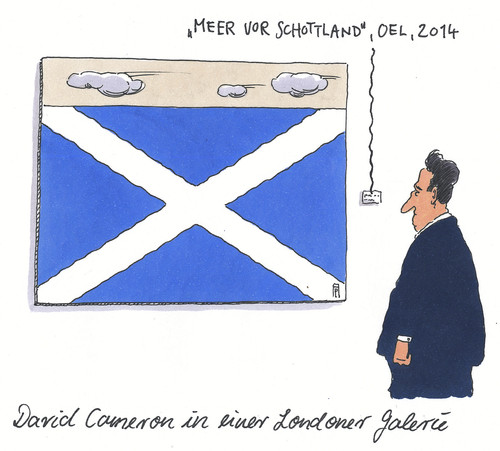 Cartoon: schottland-reverendum (medium) by Andreas Prüstel tagged schottland,reverendum,abspaltung,großbritannien,david,cameron,oel,galerie,london,malerei,cartoon,karikatur,andreas,pruestel,schottland,reverendum,abspaltung,großbritannien,david,cameron,oel,galerie,london,malerei,cartoon,karikatur,andreas,pruestel