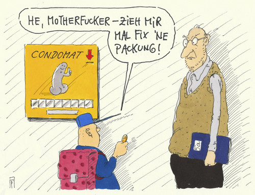 Cartoon: schule aktuell (medium) by Andreas Prüstel tagged schule,schüler,lehrer,motherfucker,condom,condomat,empfängnisschutz,cartoon,karikatur,andreas,pruestel,schule,schüler,lehrer,motherfucker,condom,condomat,empfängnisschutz,cartoon,karikatur,andreas,pruestel