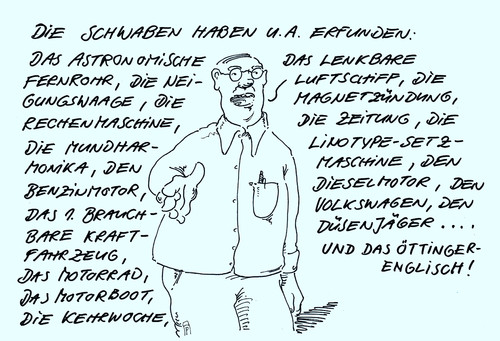 Cartoon: schwaben (medium) by Andreas Prüstel tagged günther,öttinger,schwaben,englisch,erfindungen,cartoon,karikatur,andreas,pruestel,günther,öttinger,schwaben,englisch,erfindungen,cartoon,karikatur,andreas,pruestel