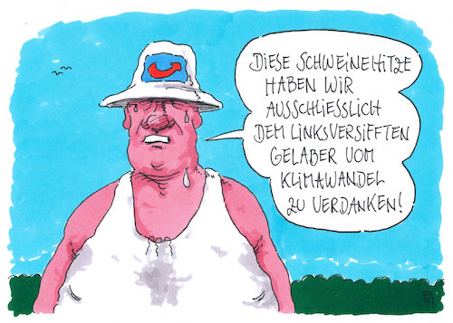 Cartoon: schweinehitze (medium) by Andreas Prüstel tagged hitzewelle,klimawandel,afd,linksversifft,cartoon,karikatur,andreas,pruestel,hitzewelle,klimawandel,afd,linksversifft,cartoon,karikatur,andreas,pruestel