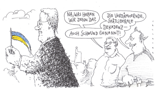 Cartoon: schwund spezial (medium) by Andreas Prüstel tagged fdp,stimmenschwund,dekadenz,fdp,stimmenschwund,dekadenz,guido westerwelle,guido,westerwelle