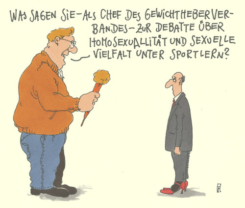 Cartoon: sexuelle vielfältigkeit (medium) by Andreas Prüstel tagged sport,fußball,gewichtheben,homosexuallität,sexuelle,präferenz,hitzelsberger,outing,sportverbände,cartoon,karikatur,andreas,pruestel,sport,fußball,gewichtheben,homosexuallität,sexuelle,präferenz,hitzelsberger,outing,sportverbände,cartoon,karikatur,andreas,pruestel