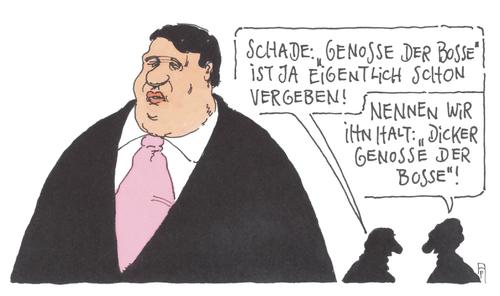 Cartoon: sigmar wirtschaft (medium) by Andreas Prüstel tagged sigmar,gabriel,bundeswirtschaftsminister,spd,wirtschaft,genosse,der,bosse,gerhard,schröder,bundesregierung,berlin,cartoon,karikatur,andreas,pruestel,sigmar,gabriel,bundeswirtschaftsminister,spd,wirtschaft,genosse,der,bosse,gerhard,schröder,bundesregierung,berlin,cartoon,karikatur,andreas,pruestel