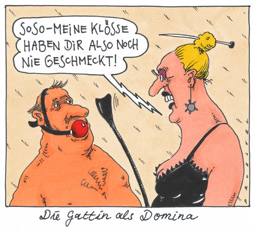 Cartoon: sm haushalt (medium) by Andreas Prüstel tagged sm,ehe,ehepaar,domina,klösse,sm,ehepaar,domina,klösse,ehe,sex,liebe,fetisch