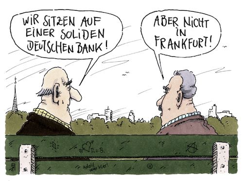 Cartoon: solide bank (medium) by Andreas Prüstel tagged deutsche,bank,frankfurt,großrazzia,geldwäsche,cartoon,karikatur,andreas,pruestel,deutsche,bank,frankfurt,großrazzia,geldwäsche,cartoon,karikatur,andreas,pruestel