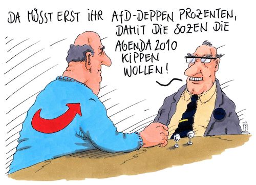 Cartoon: sozen (medium) by Andreas Prüstel tagged spd,agenda,zwanzigzehn,afd,umfragewerte,cartoon,karikatur,andreas,pruestel,spd,agenda,zwanzigzehn,afd,umfragewerte,cartoon,karikatur,andreas,pruestel