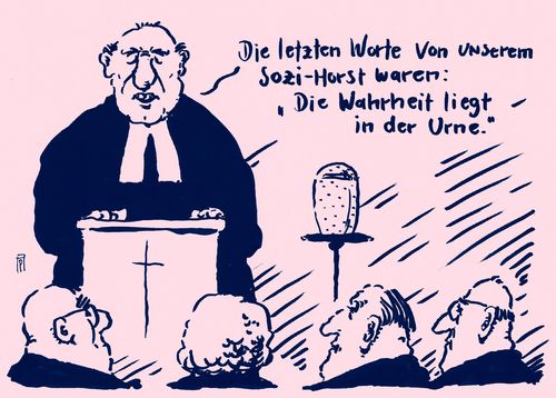 Cartoon: sozi-horst (medium) by Andreas Prüstel tagged landtagswahlen,spd,baden,württemberg,sachsen,anhalt,wahlniederlage,wahlurne,urne,tod,cartoon,karikatur,andreas,pruestel,landtagswahlen,spd,baden,württemberg,sachsen,anhalt,wahlniederlage,wahlurne,urne,tod,cartoon,karikatur,andreas,pruestel