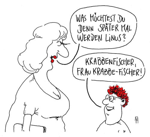 Cartoon: später mal (medium) by Andreas Prüstel tagged lehrerin,schüler,berufswunsch,krabbenfischer,cartoon,karikatur,andreas,pruestel,lehrerin,schüler,berufswunsch,krabbenfischer,cartoon,karikatur,andreas,pruestel