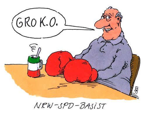 Cartoon: spd-basis (medium) by Andreas Prüstel tagged spd,groko,parteibasis,nrw,boxen,ko,cartoon,karikatur,andreas,pruestel,spd,groko,parteibasis,nrw,boxen,ko,cartoon,karikatur,andreas,pruestel