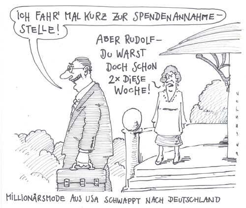 Cartoon: spender (medium) by Andreas Prüstel tagged reichenspenden,usa,reichenspenden,usa,reich,reichtumt,millionär,sprenden,spende,bank,banken