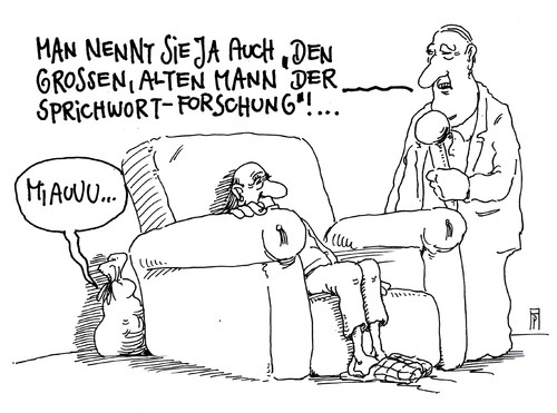 Cartoon: sprichwortexperte (medium) by Andreas Prüstel tagged sprichwörter,sprichwortforschung,forschung,sprichwortexperte,katze,im,sack,interview,cartoon,karikatur,andreas,pruestel,sprichwörter,sprichwortforschung,forschung,sprichwortexperte,katze,im,sack,interview,cartoon,karikatur,andreas,pruestel