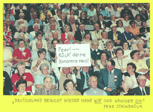 Cartoon: steinbrückzitat (medium) by Andreas Prüstel tagged spd,peer,steinbrück,kanzlerkandidat,sonderparteitag,spd,peer,steinbrück,kanzlerkandidat,sonderparteitag