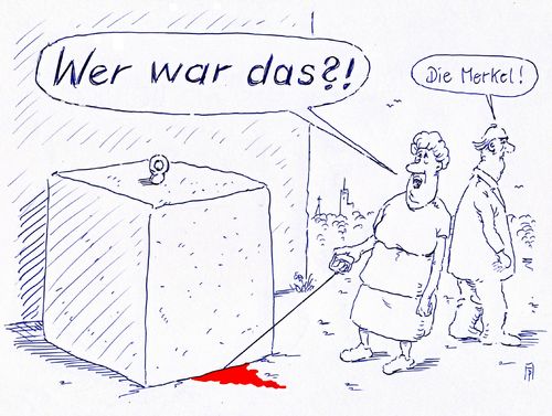 Cartoon: stets merkel (medium) by Andreas Prüstel tagged angela,merkel,flüchtlingskrise,zuwanderung,islamistischer,terror,schuldzuweisung,cartoon,karikatur,andreas,pruestel,angela,merkel,flüchtlingskrise,zuwanderung,islamistischer,terror,schuldzuweisung,cartoon,karikatur,andreas,pruestel