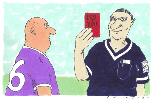 Cartoon: stille post (medium) by Andreas Prüstel tagged fußball,schiedsrichter,platzverweis,homosexualität,fußball,schiedsrichter,platzverweis,homosexualität,schwul,sport liebe,sport,liebe