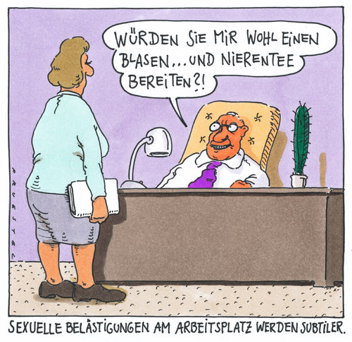 Cartoon: subtil (medium) by Andreas Prüstel tagged arbeitsplatz,chef,untergebene,sekretärin,sexuellebelästigung,arbeitsplatz,chef,untergebene,sekretärin,sexuelle belästigung,job,arbeit,frauen,sexuelle,belästigung