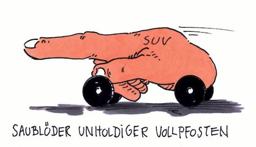 Cartoon: suv (medium) by Andreas Prüstel tagged suv,cartoon,karikatur,andreas,pruestel,suv,cartoon,karikatur,andreas,pruestel