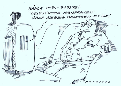 Cartoon: taubstumm (medium) by Andreas Prüstel tagged telefonsex,einsamkeit,tvwerbung,hausfrauen,taubstumm,cartoon,karikatur,andreas,pruestel,telefonsex,einsamkeit,tvwerbung,hausfrauen,taubstumm,cartoon,karikatur,andreas,pruestel