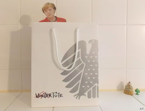 Cartoon: tüte (medium) by Andreas Prüstel tagged bundestagswahl,merkel,cdu,ewige,kanzlerin,objekt,collage,foto,andreas,pruestel,bundestagswahl,merkel,cdu,ewige,kanzlerin,objekt,collage,foto,andreas,pruestel