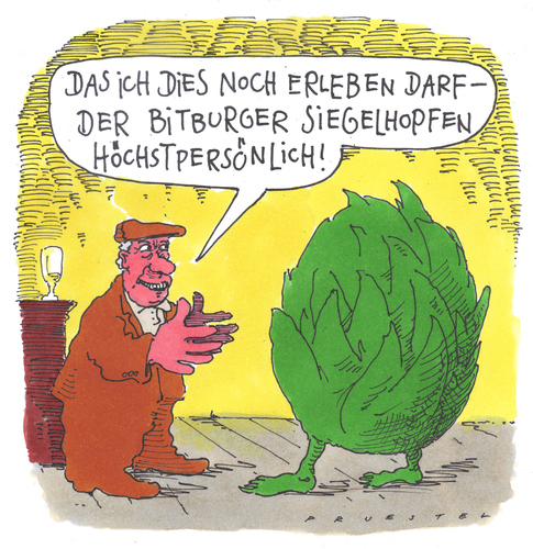 Cartoon: überraschungsgast (medium) by Andreas Prüstel tagged bier,hopfen,bierwerbung,bitburg,bier,hopfen,bierwerbung,bitburg,alkohol