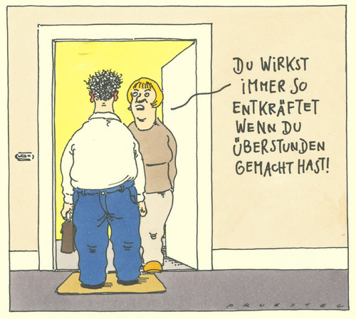 Cartoon: überstunden (medium) by Andreas Prüstel tagged entkräftung,überstunden,überstunden,entkräftung,liebe