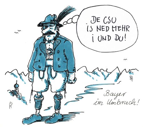 Cartoon: umbruch (medium) by Andreas Prüstel tagged bayern,csu,umfragewerte,umbruch,cartoon,karikatur,andreas,pruestel,bayern,csu,umfragewerte,umbruch,cartoon,karikatur,andreas,pruestel