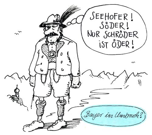 Cartoon: umbruchbayer (medium) by Andreas Prüstel tagged bundestagswahl,csu,stimmenverluste,rechtsruck,seehofer,parteivorsitz,söder,gerhard,schröder,wähler,bayern,cartoon,karikatur,andreas,pruestel,bundestagswahl,csu,stimmenverluste,rechtsruck,seehofer,parteivorsitz,söder,gerhard,schröder,wähler,bayern,cartoon,karikatur,andreas,pruestel