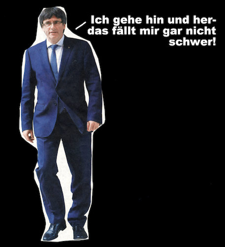 Cartoon: unabgängigkeit (medium) by Andreas Prüstel tagged spanien,katalonien,puigdemont,unabhängigkeitserklärung,cartoon,collage,andreas,pruestel