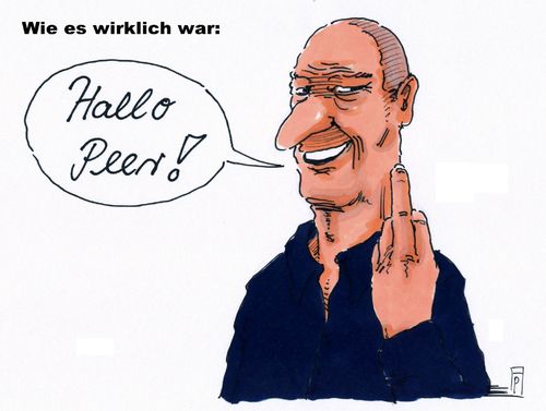 Cartoon: varoufakis-finger (medium) by Andreas Prüstel tagged griechenland,deutschland,finanzminister,varoufakis,stinkefinger,peer,steinbrück,cartoon,karikatur,andreas,pruestel,griechenland,deutschland,finanzminister,varoufakis,stinkefinger,peer,steinbrück,cartoon,karikatur,andreas,pruestel