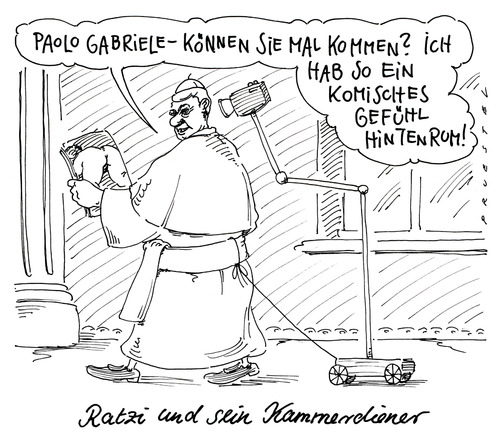 Cartoon: vatikan intim (medium) by Andreas Prüstel tagged vatikan,papst,razinger,kammerdiener,geheimdokumente,ausspionierung,vatikan,papst,razinger,kammerdiener,geheimdokumente,ausspionierung