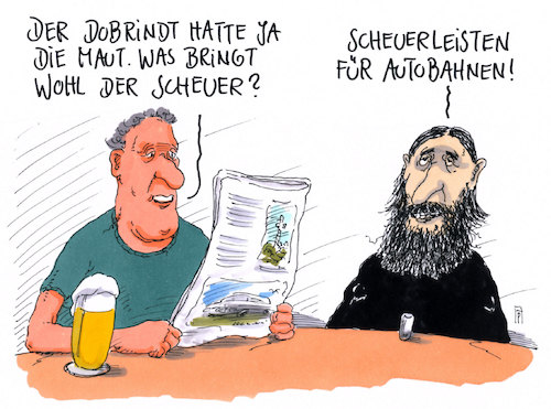 Cartoon: verkehrsminister (medium) by Andreas Prüstel tagged neue,groko,csu,verkehrsminister,scheuer,dobrindt,maut,autobahn,scheuerleiste,cartoon,karikatur,andreas,pruestel,neue,groko,csu,verkehrsminister,scheuer,dobrindt,maut,autobahn,scheuerleiste,cartoon,karikatur,andreas,pruestel